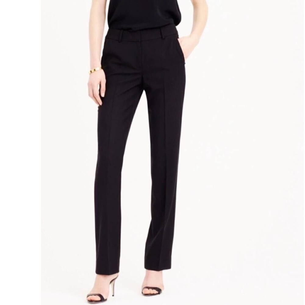 J. Crew Womens Black Campbell Pants Two-Way Stretch Cotton Corpcore Size 10